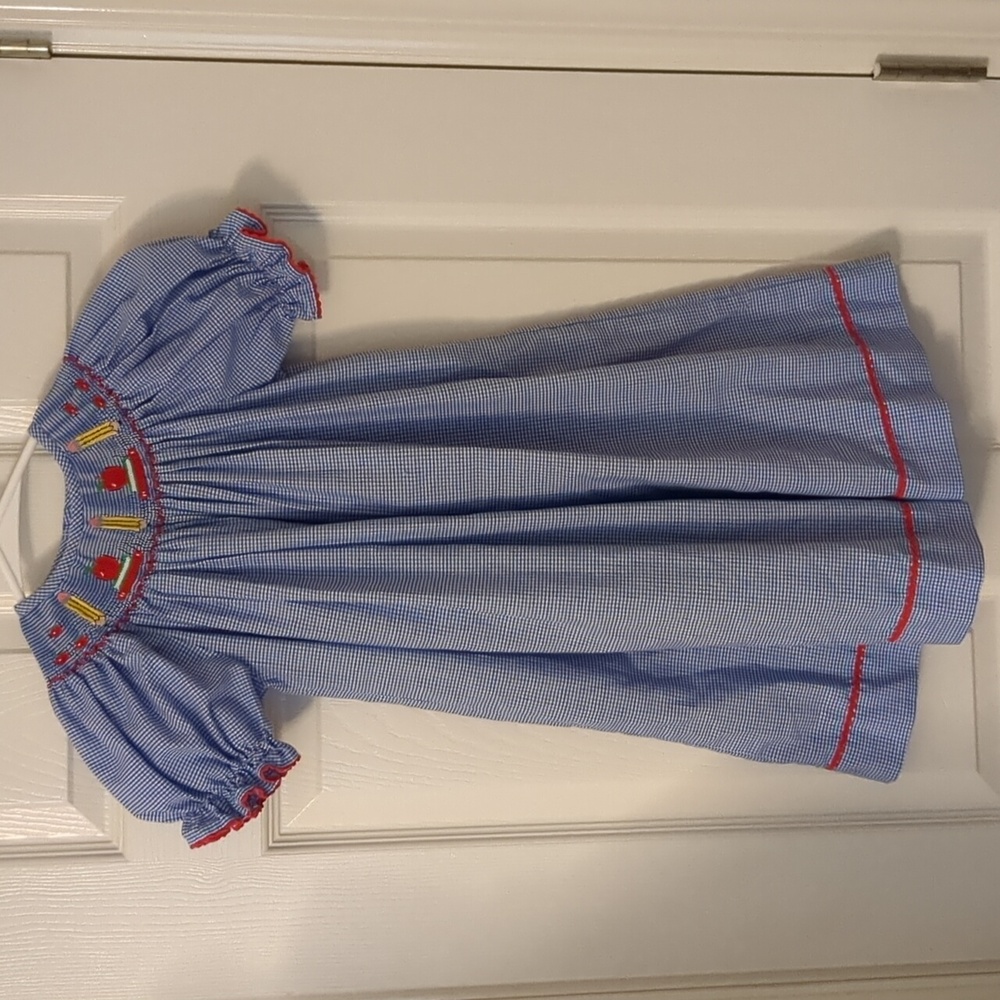 Silly Goose Back to School Smocked Dress